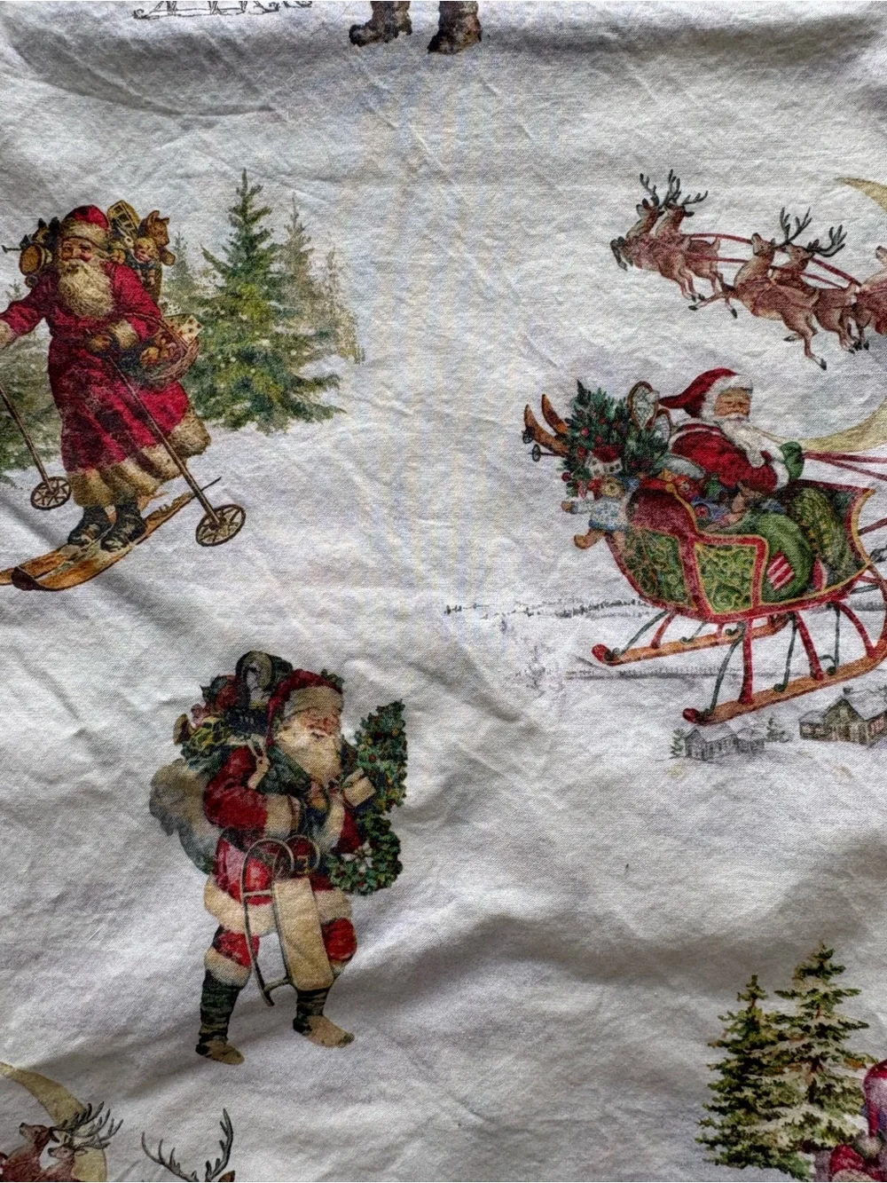 King Pottery Barn Santa sheet set